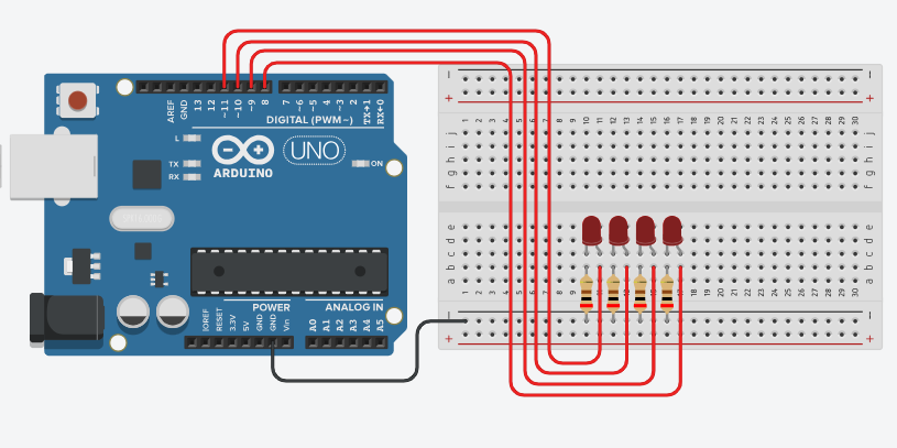 Arduino LED blinking circuit connection