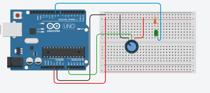 Potentiometer LED Circuit Diagram