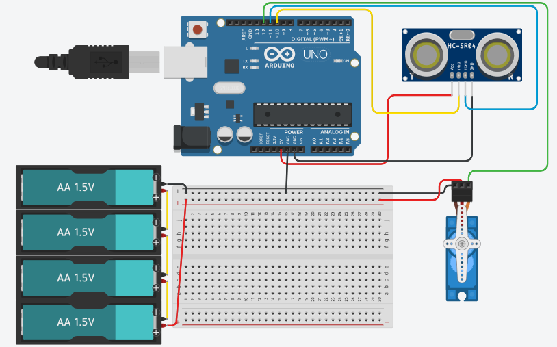 Arduino Radar system circuit connection
