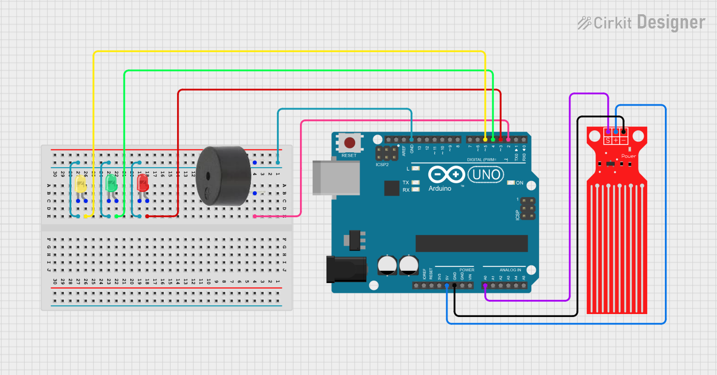Arduino Water Level Indicator circuit connection